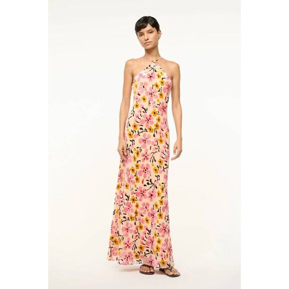 Staud Cubism Slip Maxi Dress in Blossom Floral Tapestry 0 - Picture 1 of 5